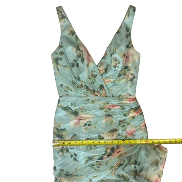 Mac Duggal Floral Print Asymmetrical Ruffle Hem Dress - Picture 13 of 15